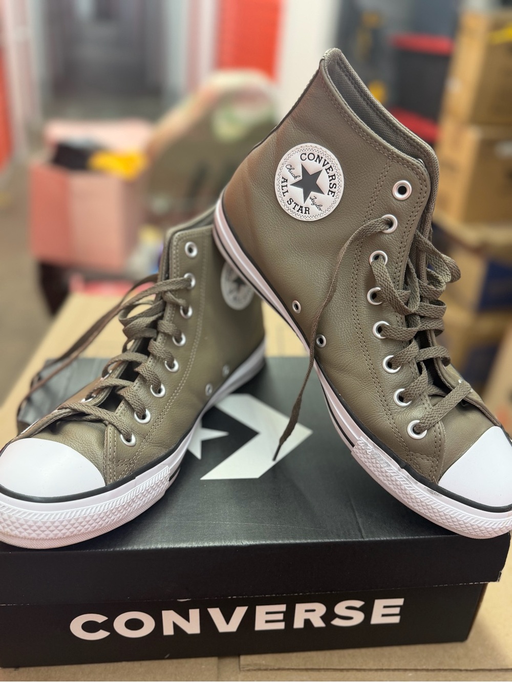 Converse High Top Sneakers in Olive